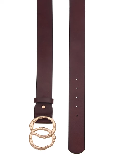 -50% SALE! Leslii Damen Gürtel Doppel Ring Echter Ledergürtel Brauner Gürtel Braun