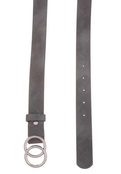 -50% SALE! Leslii Damen-Gürtel Doppel Ring Grauer Gürtel Breite 3cm Steck-Schließe Grau