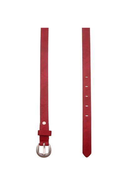 -50% SALE! Leslii Damen-Gürtel Schmaler Gürtel Roter Gürtel Basic-Gürtel In Rot Silber