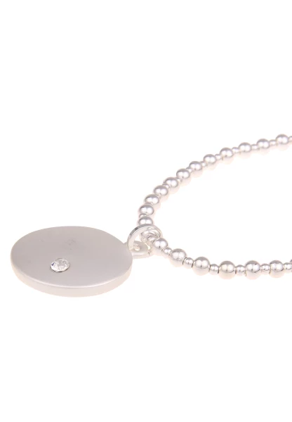 50% Sale Leslii Damen-Kette Glitzer.Anhänger Kugel-Kette Runder Anhänger Silberne Modeschmuck-Kette