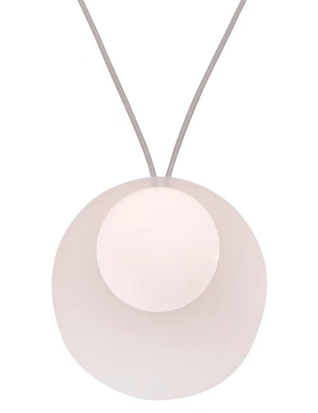 50% Sale Leslii Damen-Kette Statement-Anhänger Stoff-Band Graue Modeschmuck-Kette Grau Silber