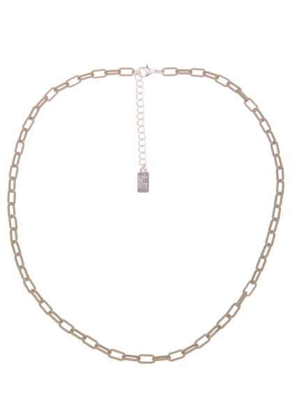 -50% SALE! Leslii Damen-Kette Statement Panzer-Kette Layering Glieder-Kette Silber Beige