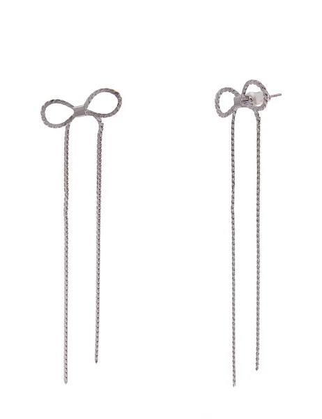 - 50% Sale Leslii Damen-Ohrringe Ohrhänger Glanz Schleife silberne Schleifen-Ohrringe Modeschmuck in