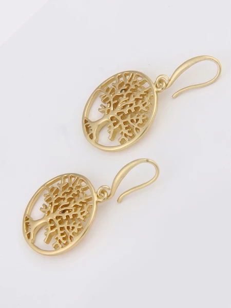 -50% SALE Leslii Damen-Ohrringe Ohrhänger Lebensbaum-Anhänger Goldenen Modeschmuck-Ohrringe In Gold