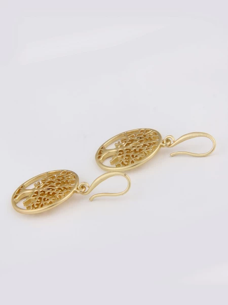 -50% SALE Leslii Damen-Ohrringe Ohrhänger Lebensbaum-Anhänger Goldenen Modeschmuck-Ohrringe In Gold