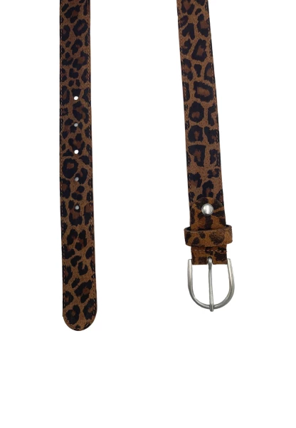 -50% SALE! Leslii Gürtel Leo Look 3cm Echter Ledergürtel Braun