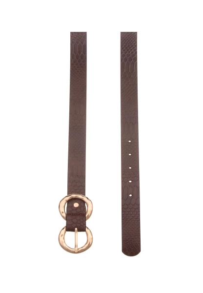 -50% SALE! Leslii Gürtel Snake Schlangen-Muster Animal Brauner Gürtel Braun Gold