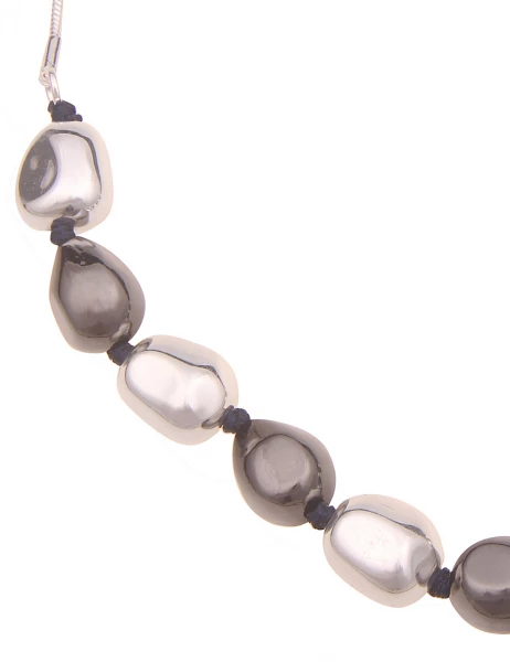 -50% SALE Leslii Kette Bicolor In Silber Schwarz