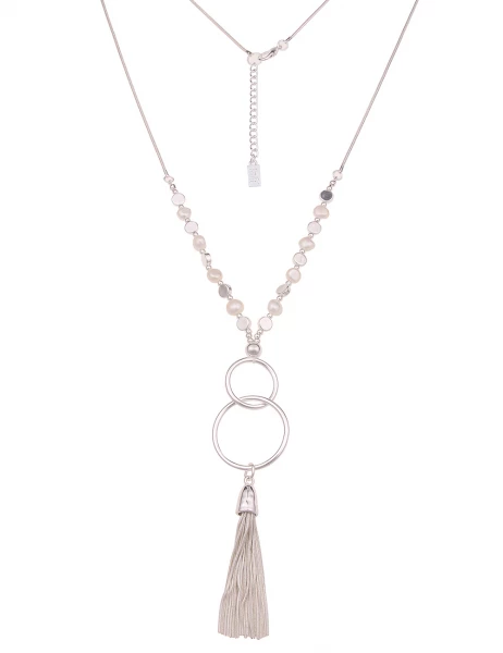 -50% SALE Leslii Kette Perlen-Kette In Silber Weiß