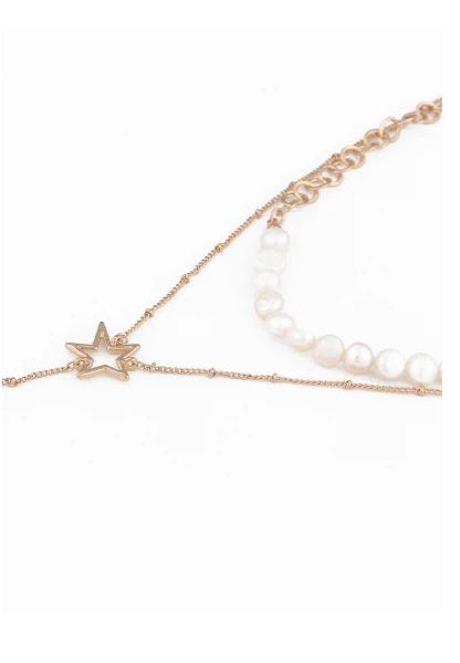 -50% SALE! Leslii Kurze Halskette Layerig-Kette Mit Sternenanhänger In Gold