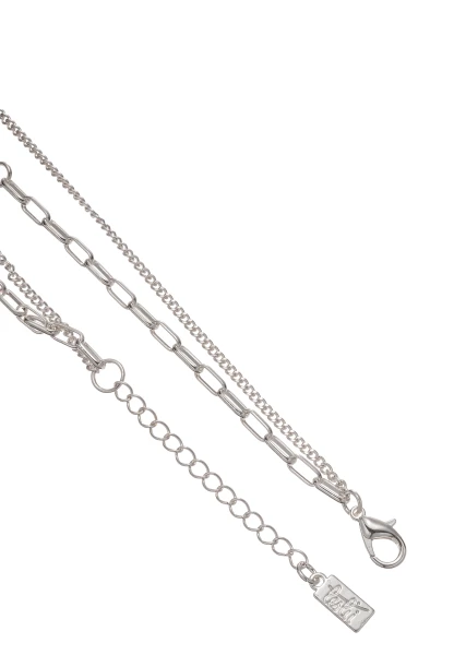 -50% SALE! Leslii Kurze Halskette Layering Statement Kugeln Grau Silber