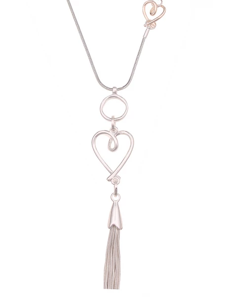 -50% SALE Leslii Lange Halskette Bicolor Herzen In Silber Rosé