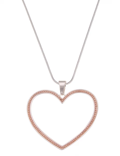 -50% SALE Leslii Lange Halskette Herz Wendekette In Silber Rosé