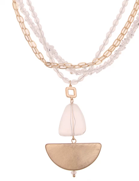 -50% SALE Leslii Lange Halskette Layering Carmen In Gold Weiß