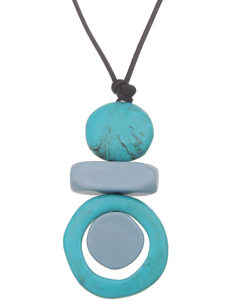 -50% SALE Leslii Lange Halskette Statement Look In Schwarz Türkis