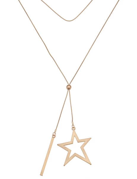 -50% SALE Leslii Lange Halskette Sternen Stab in Gold