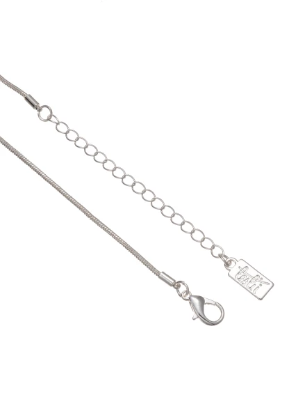 -50% SALE! Leslii Lange Kette Marmor-Look Matt Silber Lila