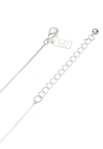 -50% SALE! Leslii Lange Kette Muster-Anhänger Gehämmert Silber