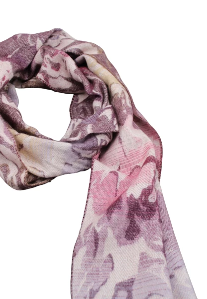 -50% SALE Leslii Schal Blumen-Muster Rosen Gemusterter Fransen-Schal Muster-Schal In Pink Lila