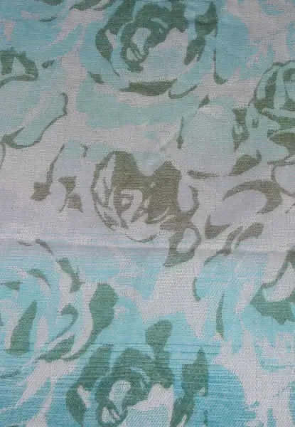 -50% SALE Leslii Schal Blumen-Muster Rosen Gemusterter Fransen-Schal Muster-Schal In Grün Mint