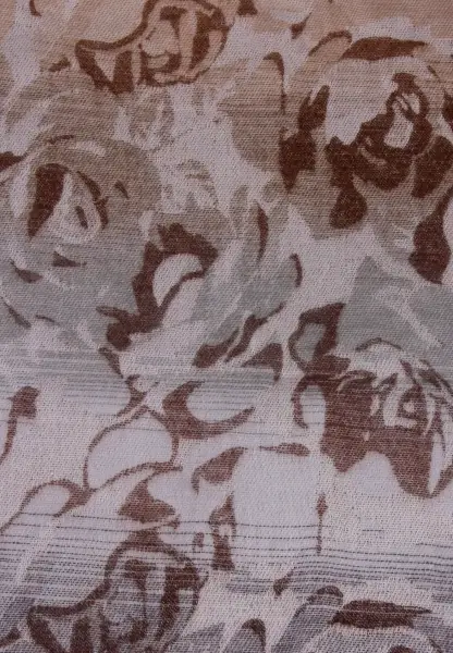 -50% SALE Leslii Schal Blumen-Muster Rosen Gemusterter Fransen-Schal Muster-Schal In Braun Beige