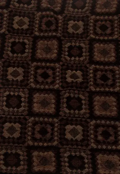 -50% SALE Leslii Schal Kachel-Muster Brauner Muster-Schal Fransen-Schal Gemustert In Camel Braun