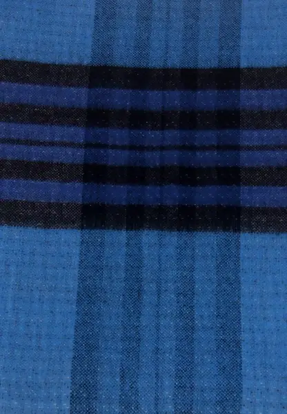 -50% SALE Leslii Schal Muster-Mix Gemusterter Schal Streifen-Muster Fransen-Schal Kariert In Blau