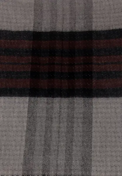 -50% SALE Leslii Schal Muster-Mix Gemusterter Schal Streifen-Muster Fransen-Schal Kariert Braun