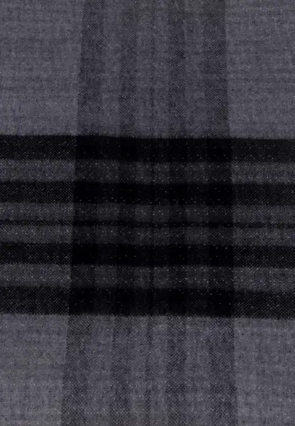 -50% SALE Leslii Schal Muster-Mix Gemusterter Streifen-Muster Fransen-Schal Kariert In Schwarz