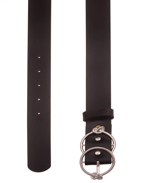 -70% SALE! Leslii Damen-Gürtel Basic Gürtel Doppel-Schließe Knoten In Schwarz