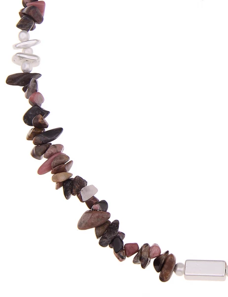 -70% SALE Leslii Kurze Halskette Stein-Splitter In Rosa