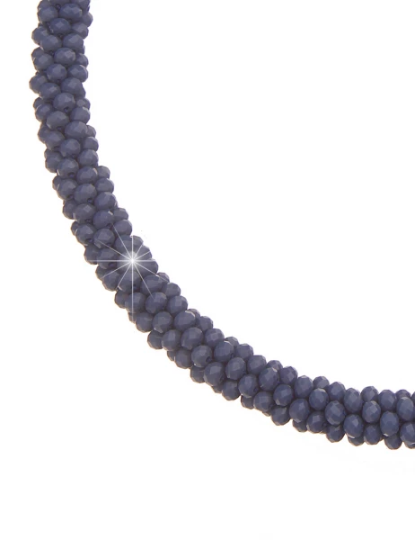 Leslii Kurze Halskette Klara Kristallkorn - 16/petrol