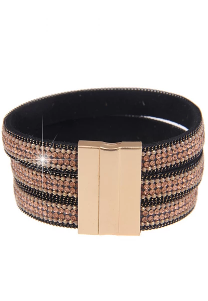 Leslii Last Chance Armband Statement Strass - 08/braun