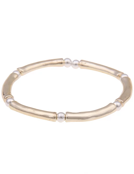 Leslii Armband Armreif Bicolor in Silber Gold