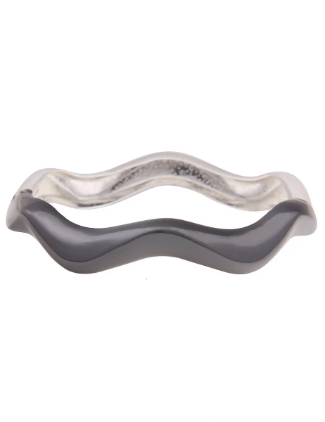 Leslii Armband Armreif Wellen Bicolor In Silber Schwarz