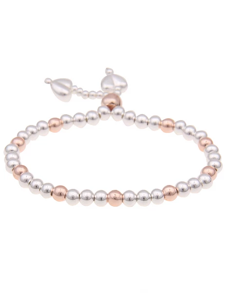 Leslii Armband Herzen Bicolor in Silber Rosé