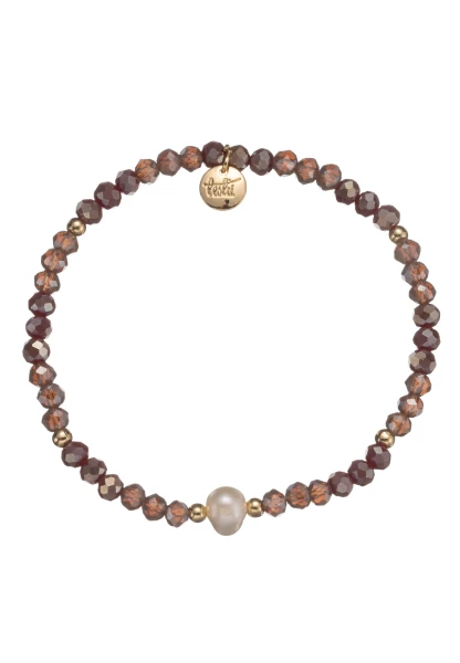 Leslii Armband Kylie Kristall Perle braun