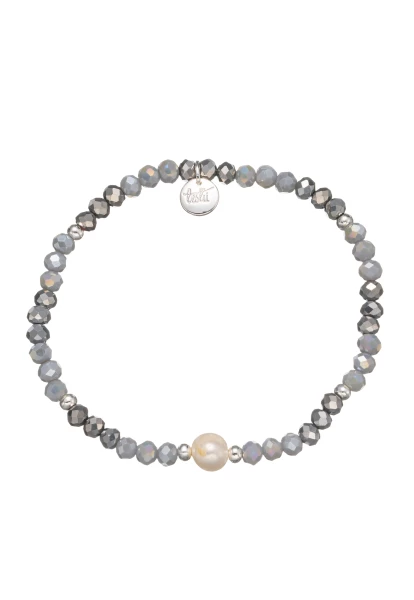 Leslii Armband Kylie Kristall Perle Grau