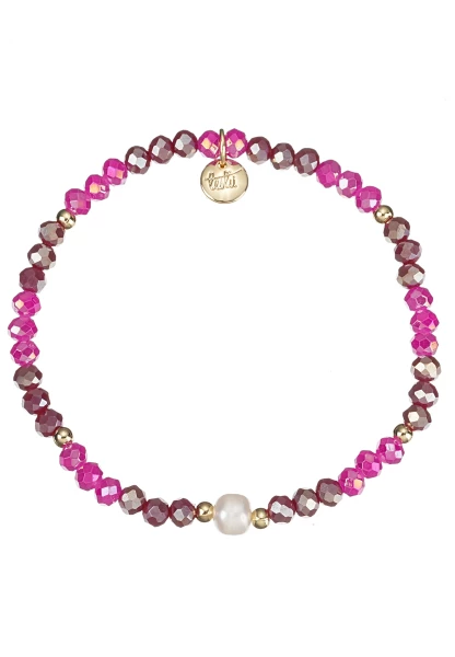 Leslii Armband Kylie Kristall Perle Pink Berry
