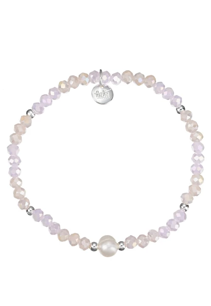 Leslii Armband Kylie Kristall Perle Rosa Beige