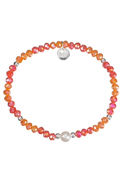 Leslii Armband Kylie Kristall Perle Rot Orange