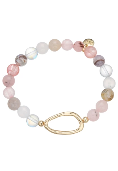 Leslii Armband Mit Natursteinen Gold Rosa