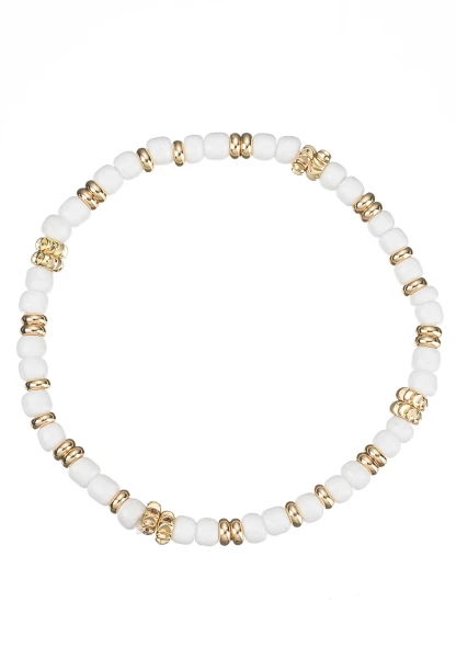 Leslii Armband Perlchen Ringe Gold Weiß