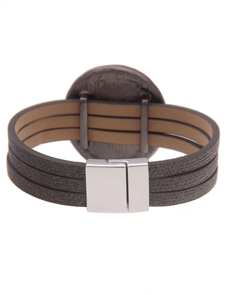 Leslii Armband Statement Glitzer Scheibe In Schwarz Weiß