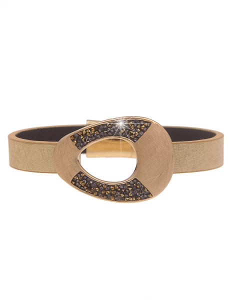Leslii Armband Verona Statement Glitzer Tropfen in Gold Grau