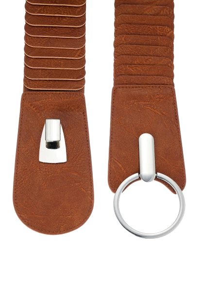 Leslii Breiter Stretch-Gürtel Ringschließe | Cognac