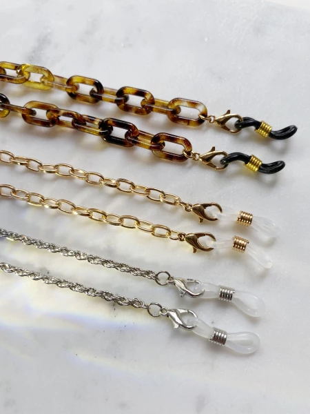 Leslii Brillenkette Twisted in Silber Leslii Brillenkette Twisted in Silber