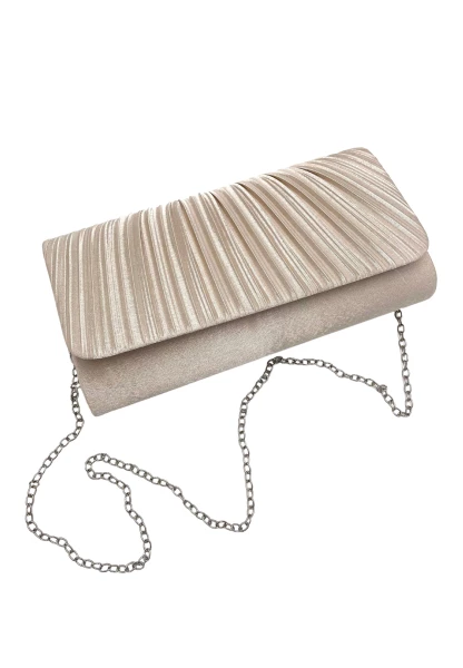 Leslii Clutch Handtasche Elegant In Creme Weiß