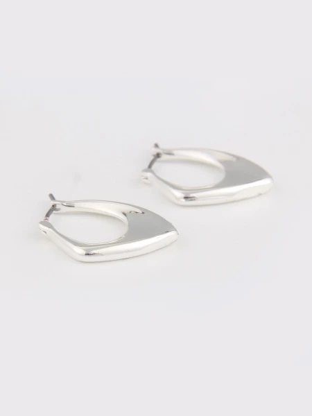 Leslii Creolen In Dreiecksform Hochglanz Silber