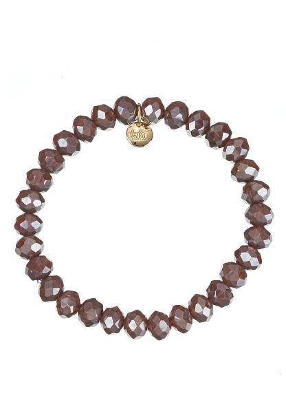 Leslii Damen-Armband Karin Kristall Glasperlen Braun